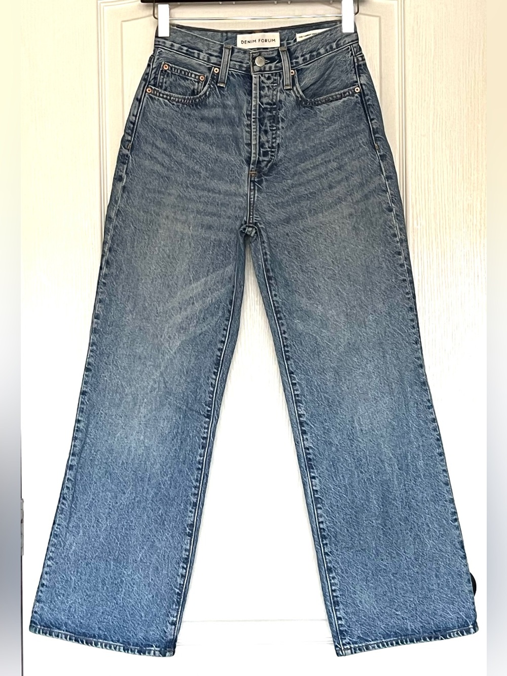 Aritzia Denim Forum The Farrah High Rise Wide Leg Jeans Size 24 Light Wash Blue